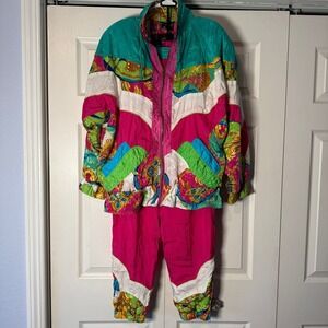Caesars Exclusively! Vintage 80s 90s Colorful Tracksuit Jogging Suit